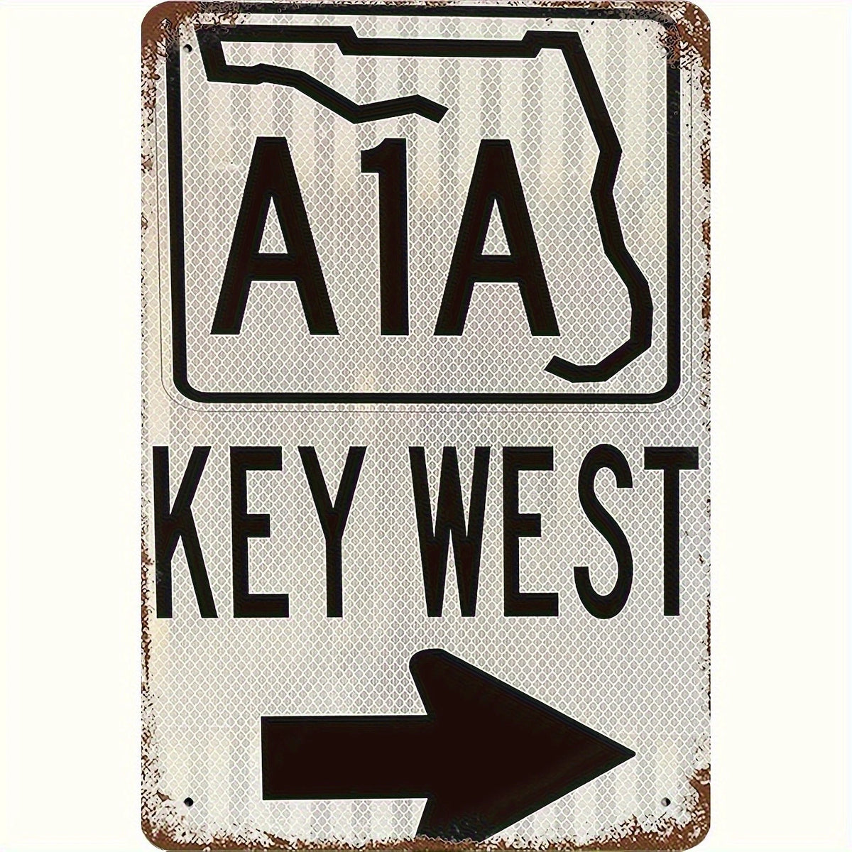 A1A Iron F Vintage Rustic Aluminum Sign — product artwork