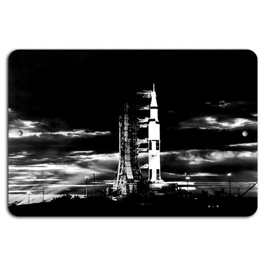 Saturn V Vintage Moon Launch Aluminum Sign — product artwork