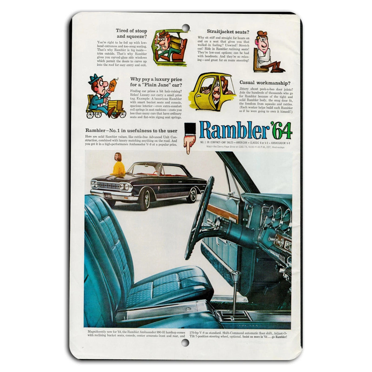 Rambler '64 Vintage Retro Classic Car Garage Aluminum Sign — product artwork