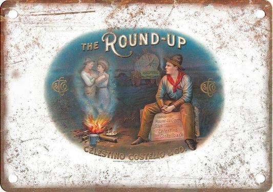 Round Up Cigar Reproduction Vintage Aluminum Sign — product artwork