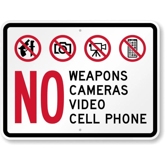 No Weapon Aluminum Sign — product artwork