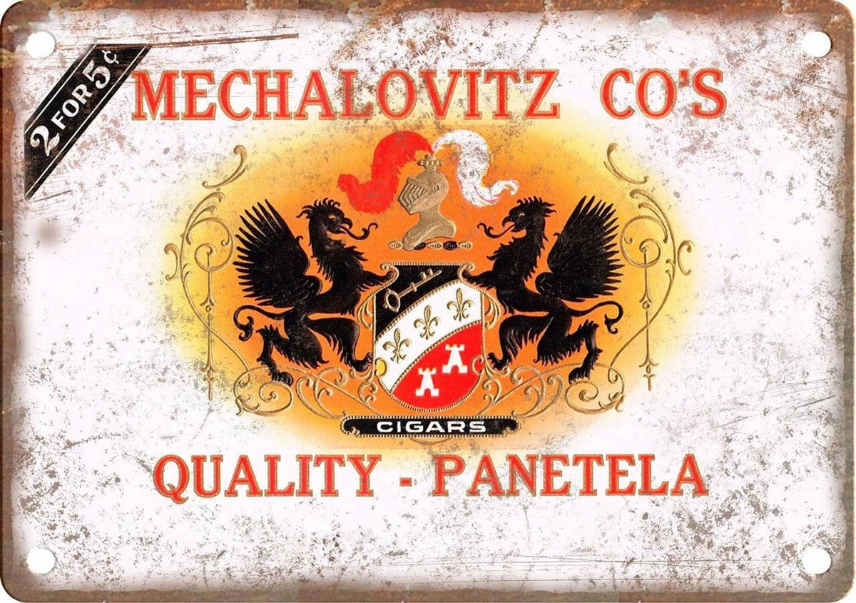 Cigar Box Mechalovitz Vintage Aluminum Sign — product artwork