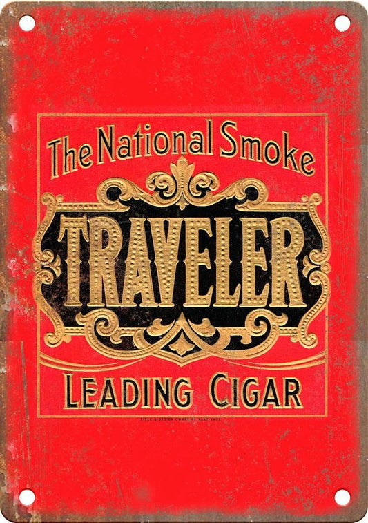 Cigar Box Traveler Label Vintage Style Aluminum Sign — product artwork