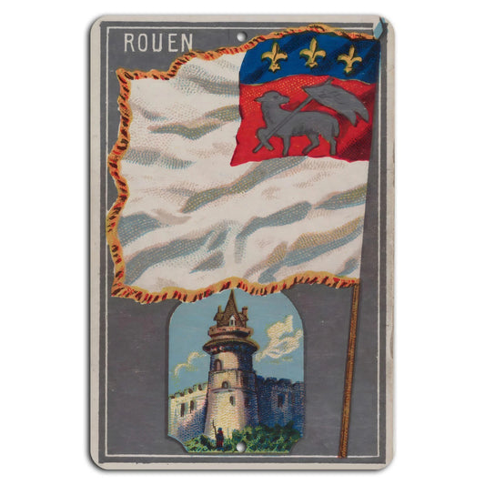 Rouen Heritage Vintage Rustic Decorative Travel Art Aluminum Sign — product artwork