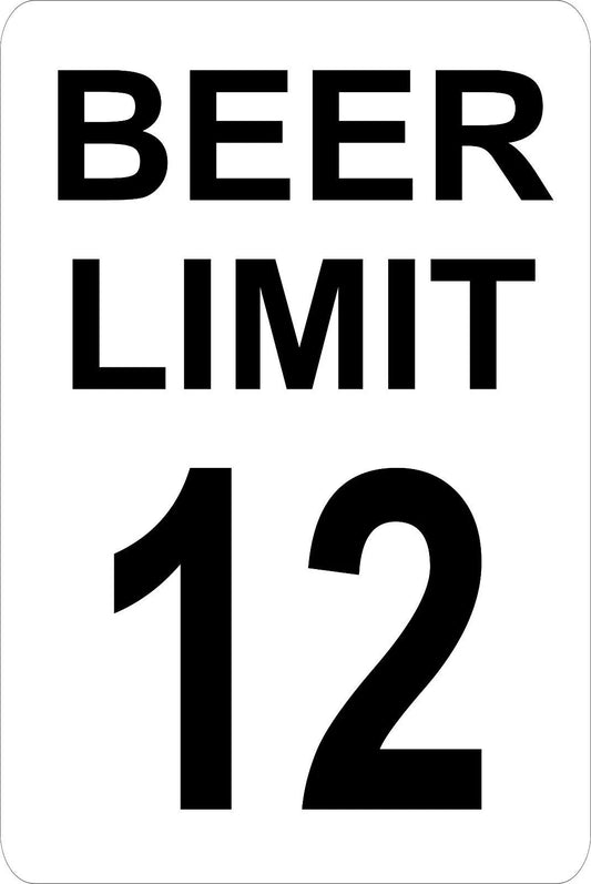 Man Cave Sticker Tiger Beer Limit 12 Funny Aluminum Sign — product artwork
