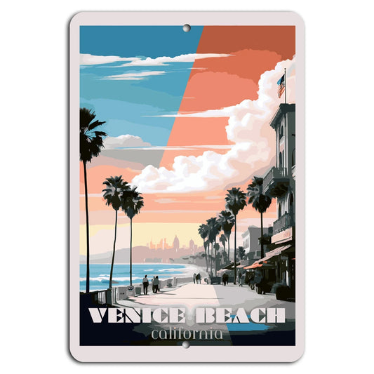 Venice Beach Vintage Rustic Aluminum Sign — product artwork
