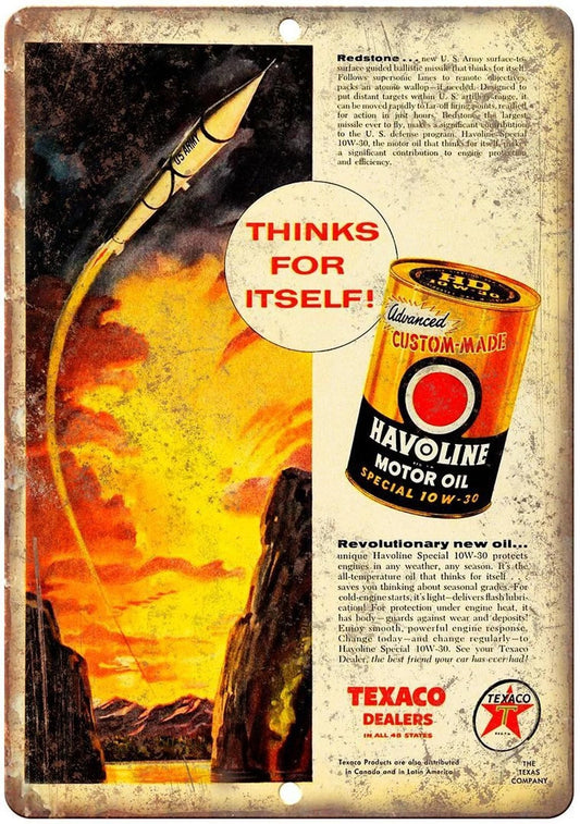 Texaco Havoline Funny Motor Oil Aluminum Sign — product artwork
