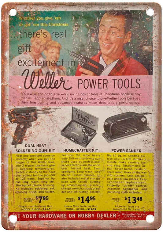 Weller Power Tools Vintage 1960 Reproduction Aluminum Sign — product artwork