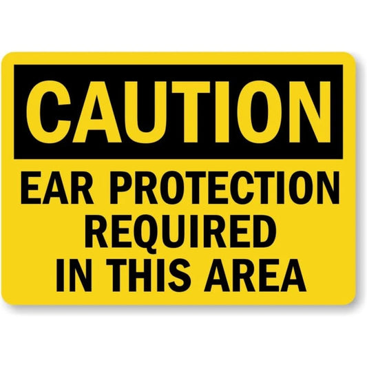 Caution Ear Protection Required in This Area Sign — product artwork