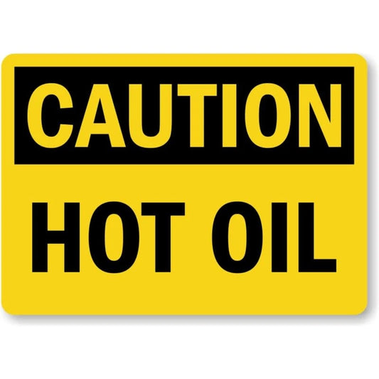 Osha Caution Hot Oil Aluminum Sign — product artwork