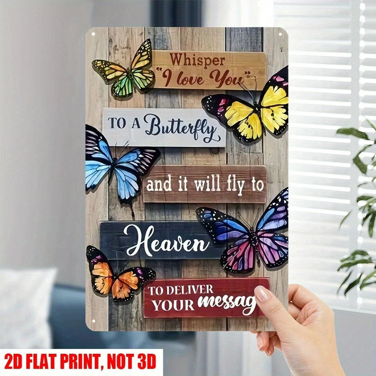 Butterfly Vintage Home Garden Aluminum Sign — product artwork