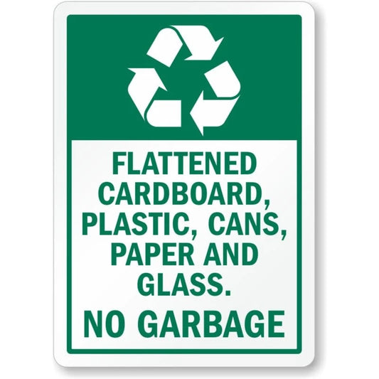 Flattened Cardboard Paper Glass Aluminum Sign — product artwork