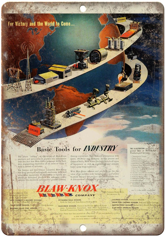Blaw-know Company Tools Industrial Vintage Reproduction Aluminum Sign — product artwork