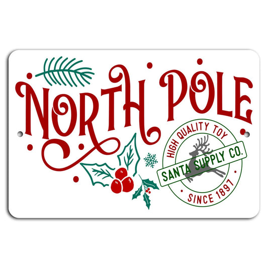 Rustic Santa Holiday Christmas Aluminum Sign — product artwork