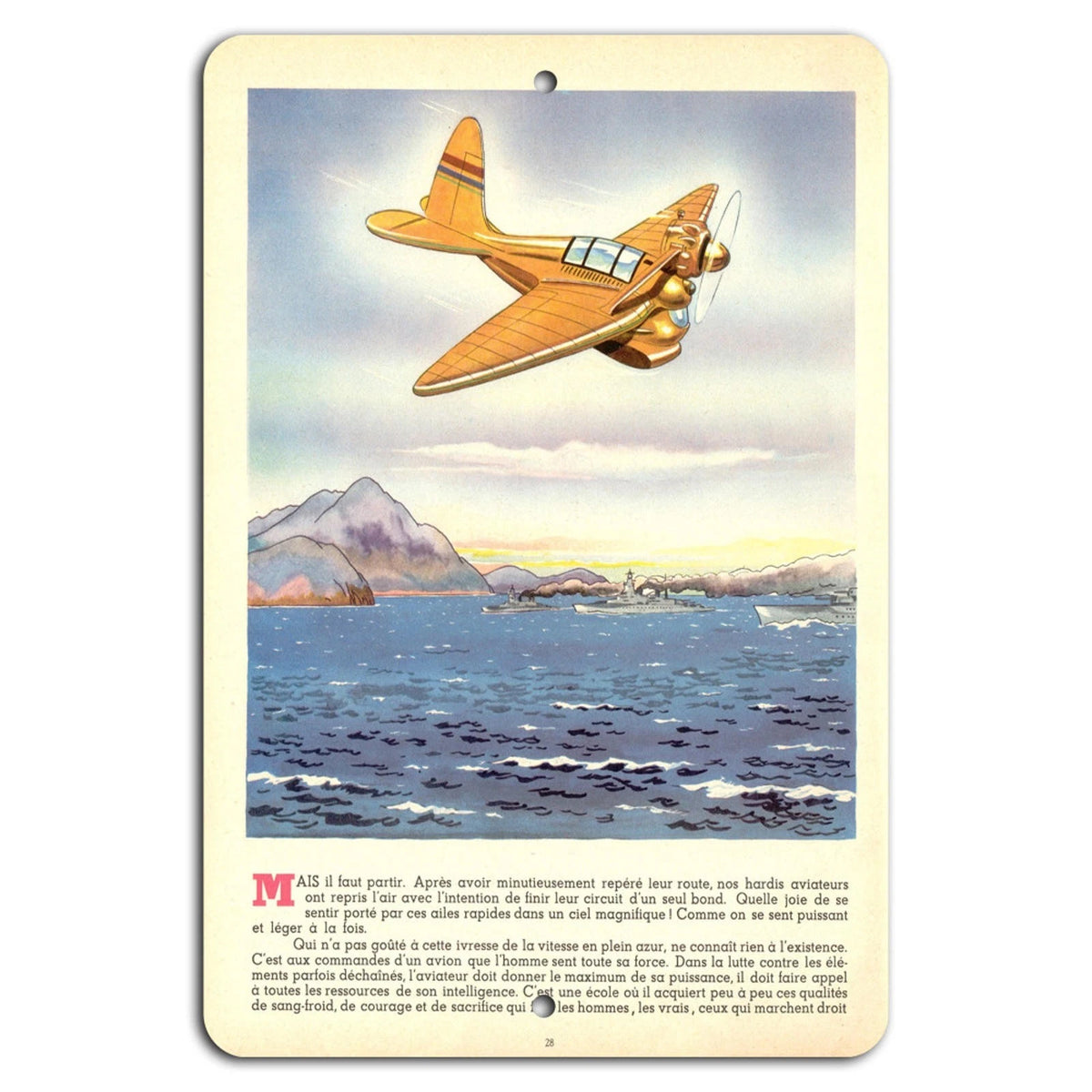 Vintage Aviation Retro Rustic Industrial Aluminum Sign — product artwork