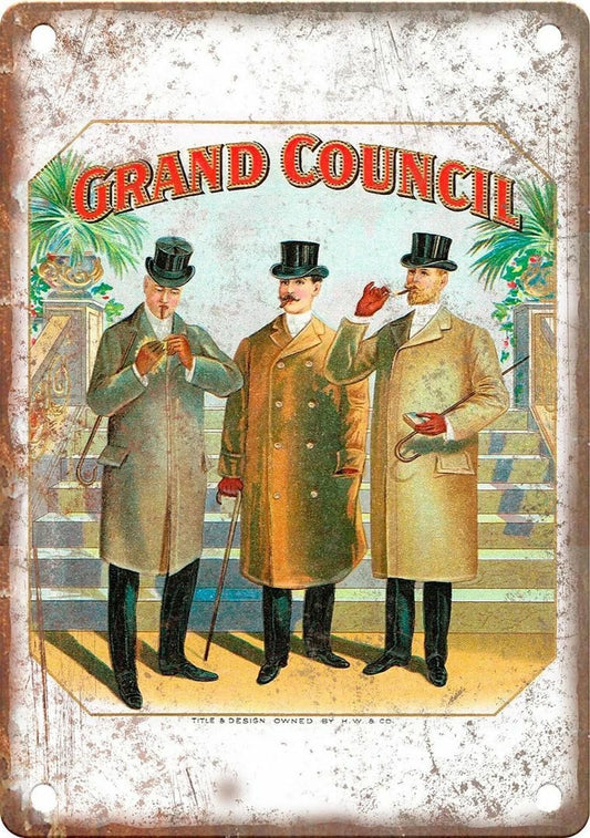 Cigar Box Grand Council Reproduction Aluminum Sign — product artwork