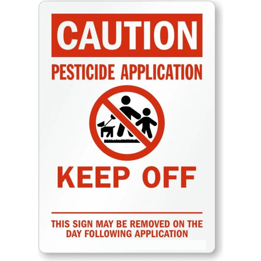 Pesticide Application Keep Off Aluminum Sign — product artwork