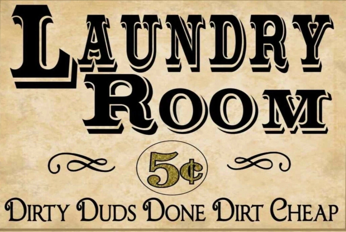 Laundry Room Dirty Duds Funny Aluminum Sign — product artwork