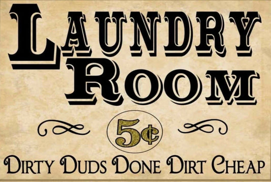 Laundry Room Dirty Duds Funny Aluminum Sign — product artwork