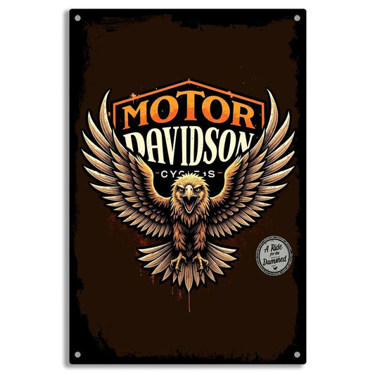 Retro Vintage Motor Emblem Davidson Eagle Funny Aluminum Sign — product artwork
