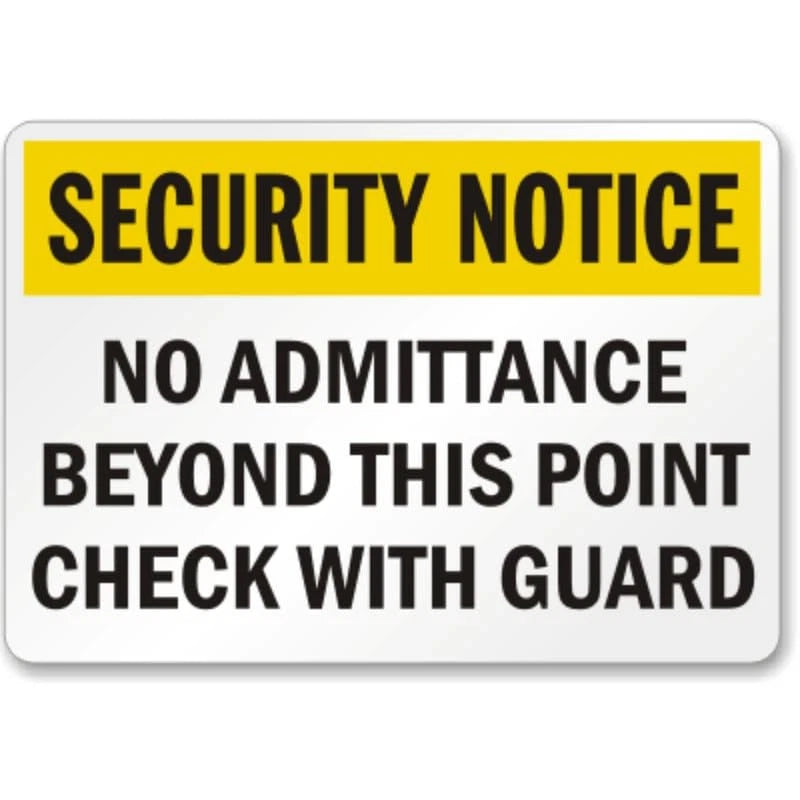 Guard Check Point Security Aluminum Sign — product artwork