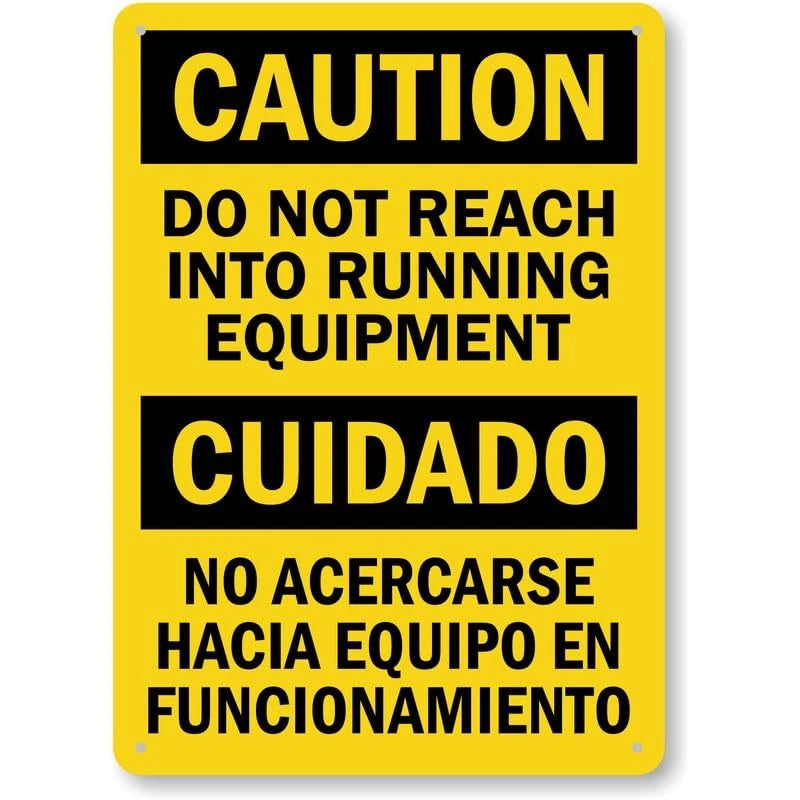 Bilingual Running Equipment Aluminum Sign — product artwork