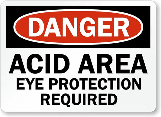Danger Acid Area Safety Aluminum Sign — product artwork
