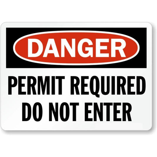 Danger Permit Required Do Not Enter Aluminum Sign — product artwork