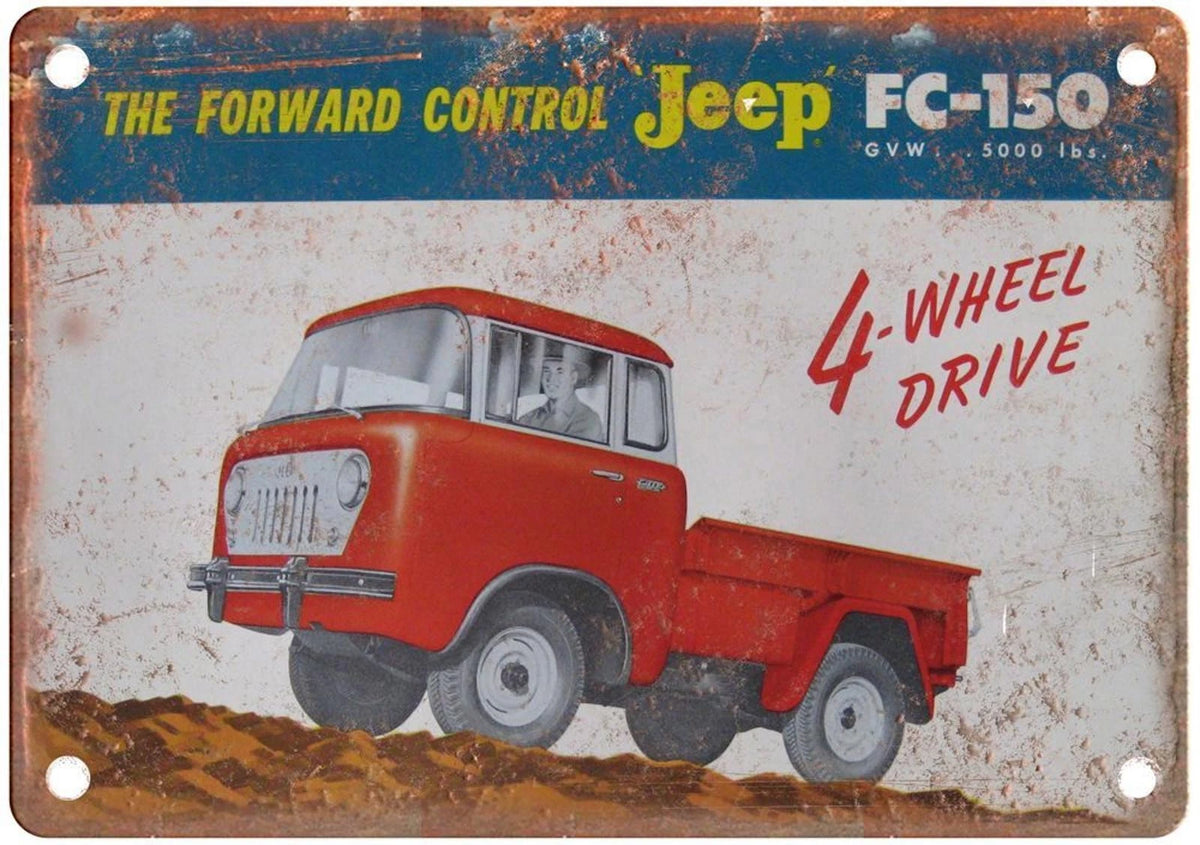 Jeep FC-150 Vintage Retro Auto Aluminum Sign — product artwork