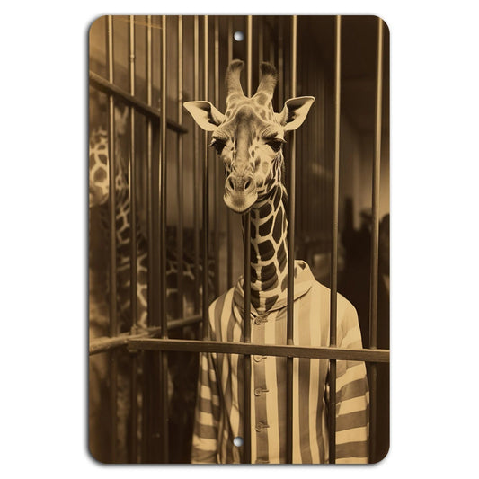 Funny Giraffe Vertical Humor Aluminum Sign — product artwork