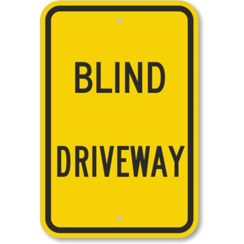 Blind Driveway Aluminum Sign — product artwork