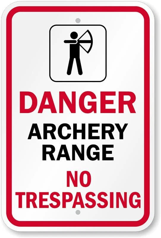 Archery Range No Trespassing Aluminum Sign — product artwork