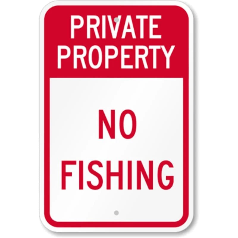 Private Property No Fishing Aluminum Sign — product artwork