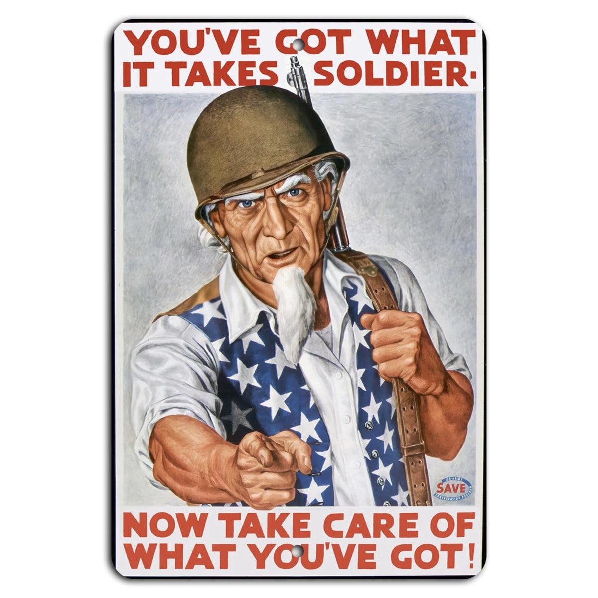 Military Motivational Vertical Garage Aluminum Sign — product artwork