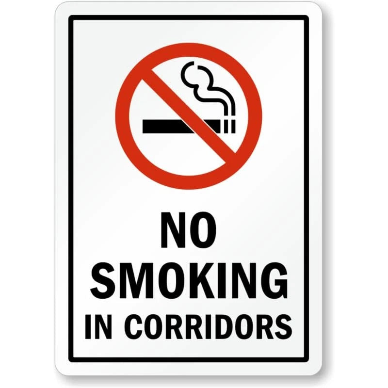 No Smoking Safety Warning Aluminum Sign — product artwork