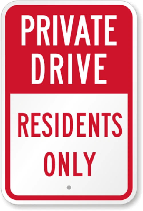 Private Drive Residents Only Aluminum Sign — product artwork