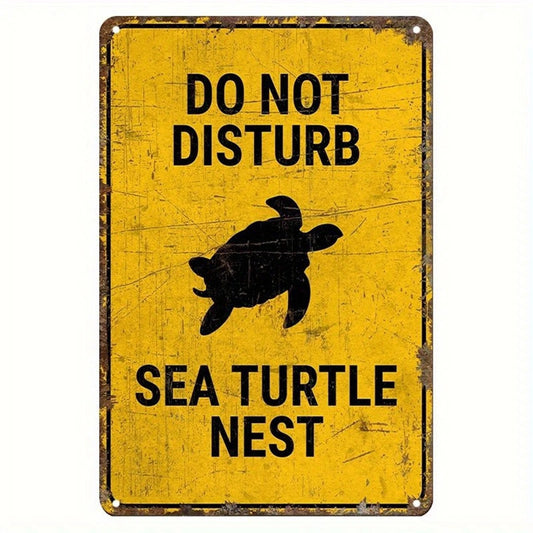Sea Turtle Funny Do Not Disturb Vintage Aluminum Sign — product artwork