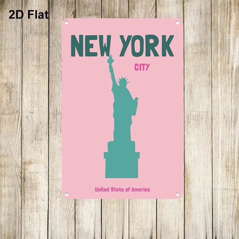 Statue Liberty Vintage Wall Aluminum Sign — product artwork
