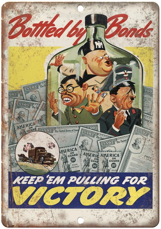 Nazi Axis Powers Hitler Pulling for Victory Aluminum Sign — product artwork