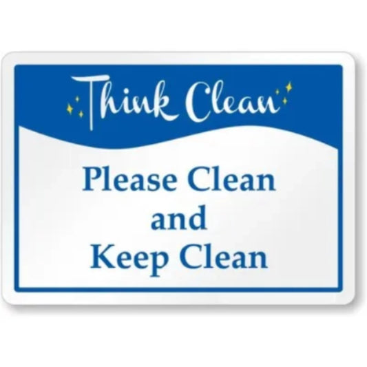 Keep Clean Think Clean Aluminum Sign — product artwork