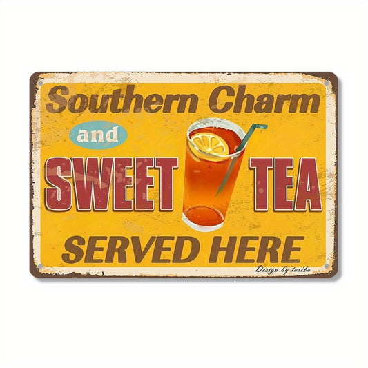 Sweet Tea Vintage Southern Charm Funny Aluminum Sign — product artwork