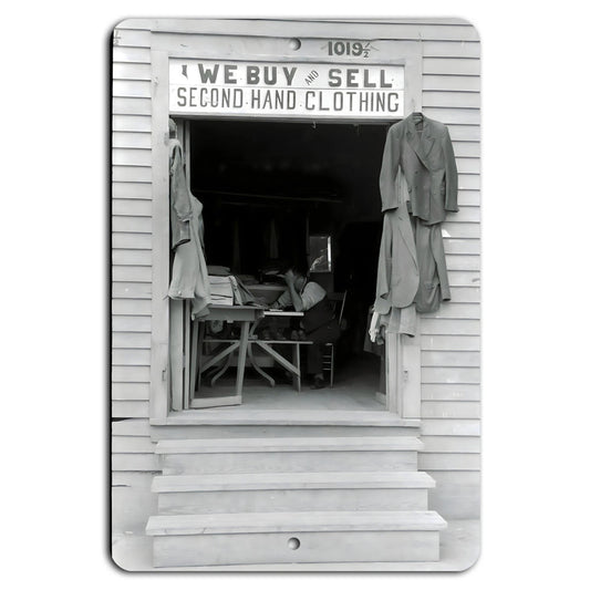 Vintage Clothing Retro Rustic Aluminum Sign — product artwork