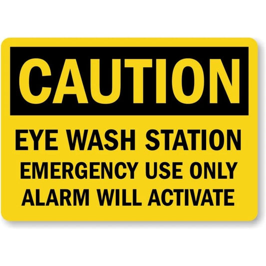 Eye Wash Station Safety Caution Aluminum Sign — product artwork