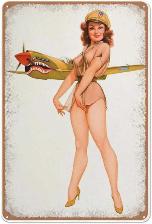 Vintage Pinup Poster Funny Retro Dining Wall Art Aluminum Sign — product artwork