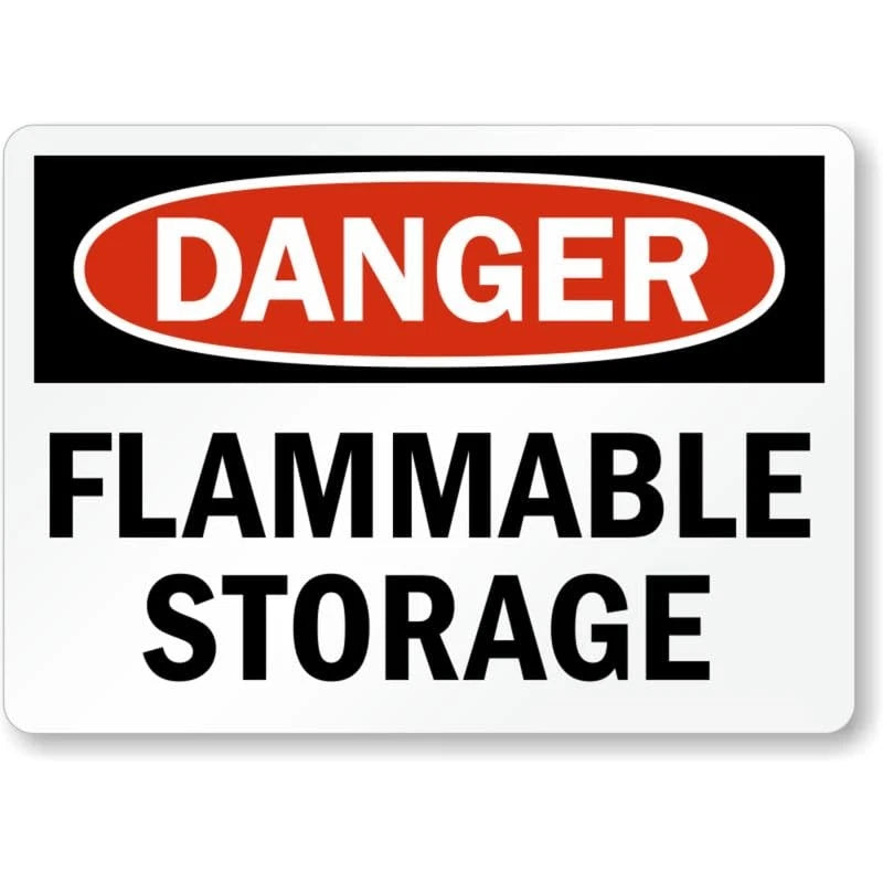 Flammable Storage Danger Aluminum Sign — product artwork