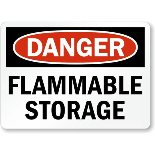 Flammable Storage Danger Aluminum Sign — product artwork