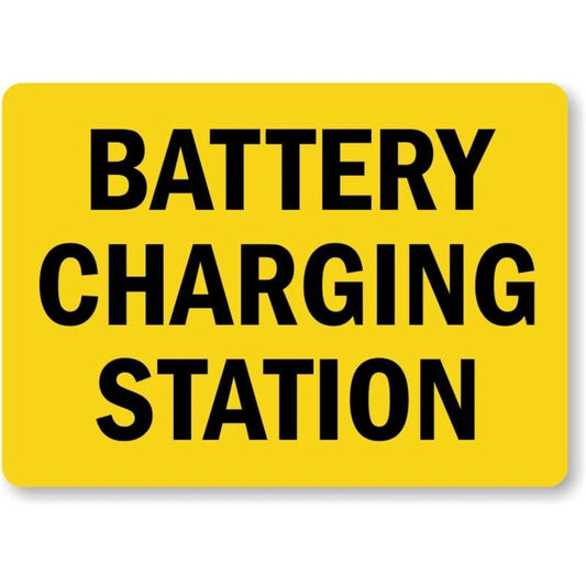 Battery Charging Station Aluminum Sign — product artwork