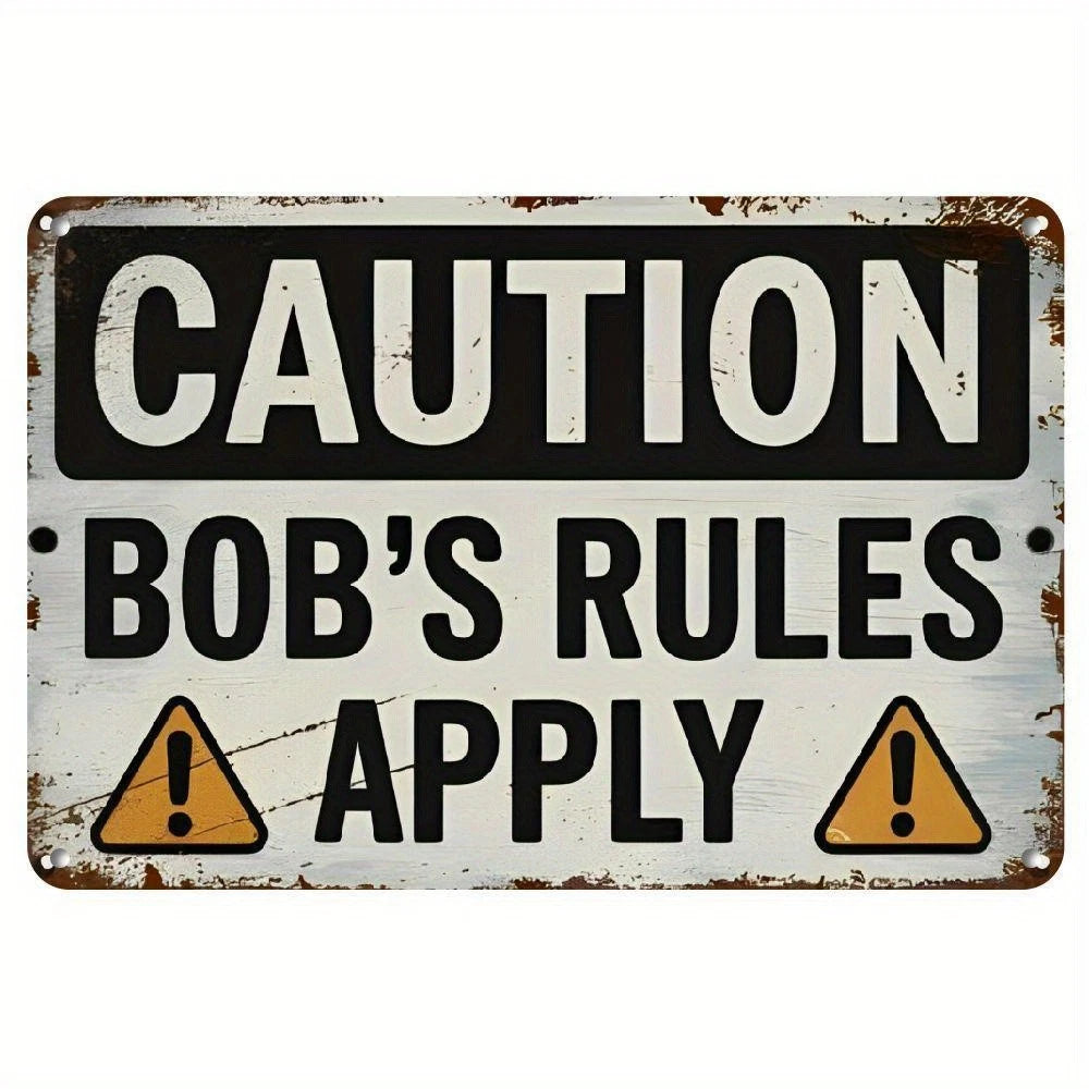 Tin Vintage Bobs Rules Apply Funny Aluminum Sign — product artwork