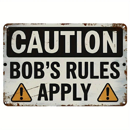 Tin Vintage Bobs Rules Apply Funny Aluminum Sign — product artwork
