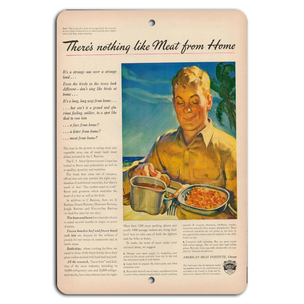 Retro Vintage Home Cooking Aluminum Sign — product artwork